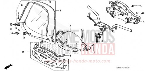 TUYAU DE GUIDON/ REVETEMENT DE GUIDON FES250Y de 2000